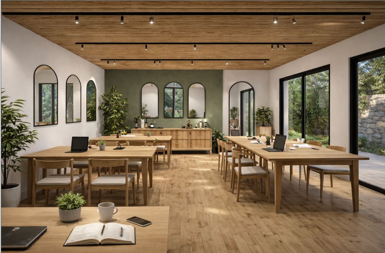 The coworking room at Jungle Collective
