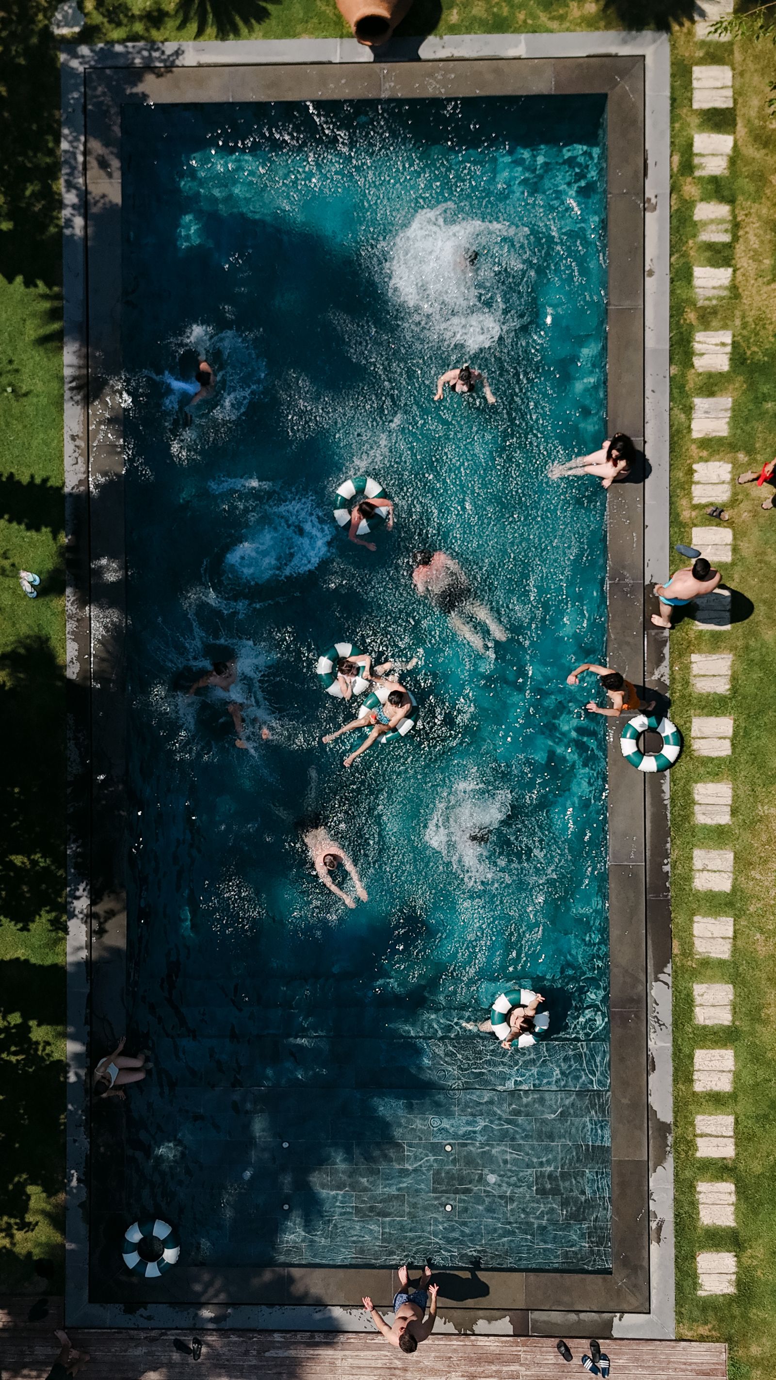 The pool at Jungle Eva from above