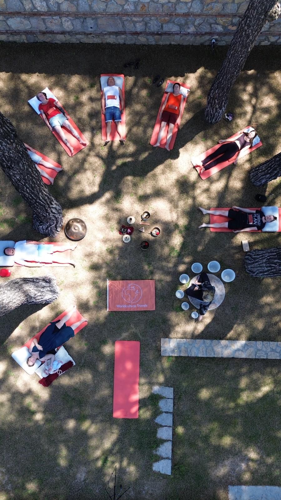 Yoga on the lawn