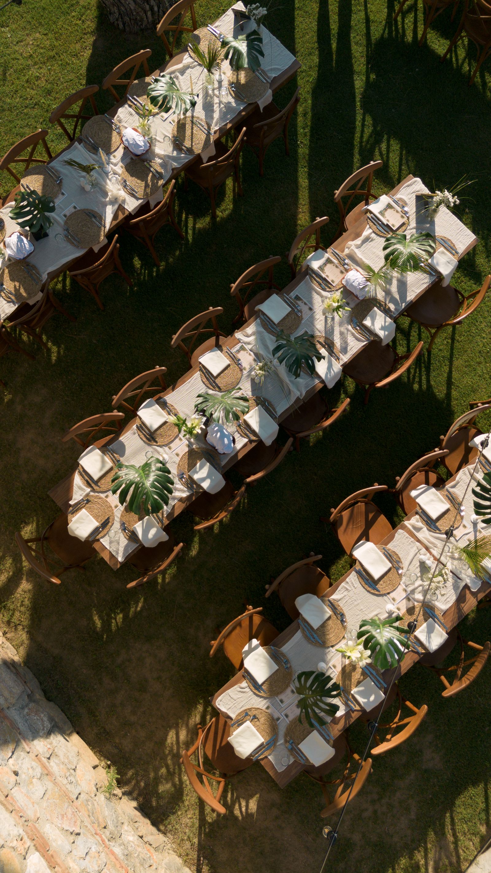 Long tables on the lawn