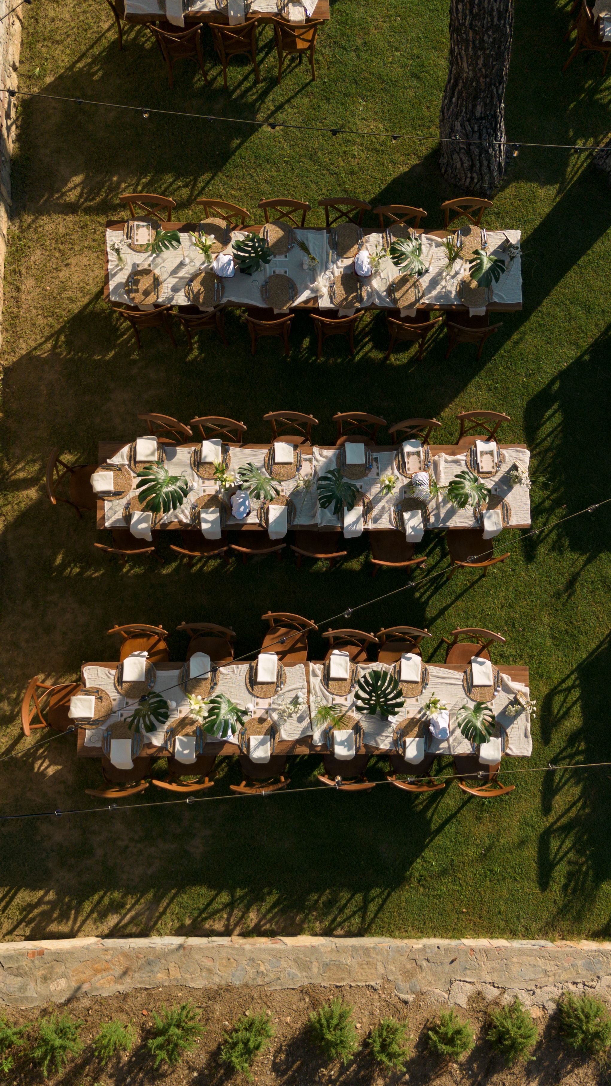 Wedding dinner on the Grand Lawn at Jungle Eva
